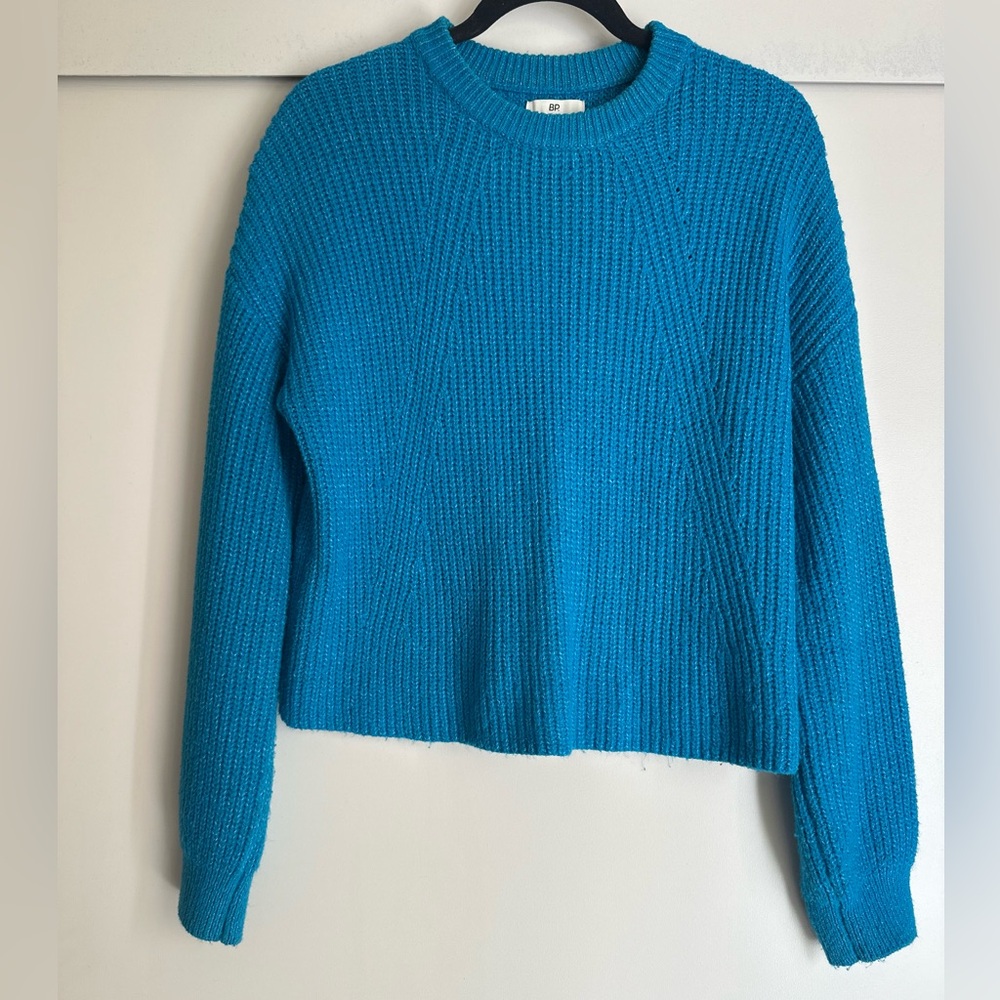 BP Nordstrom knit blue crew neck sweater size small